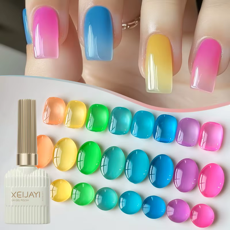 Nouveau Kit de Manucure Gel UV/LED Semi-Permanent 15ml Effet Macaron Glacé Vert Blanchissant – Essentiels Tendance pour Nail Art 2025