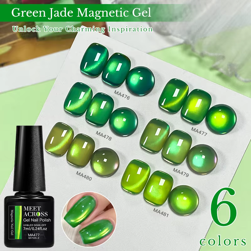 Vernis à ongles gel magnétique Green Jade Cat