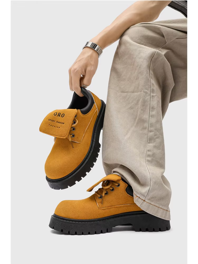 Bottes Derby pour hommes, chaussures basses de travail, semelle épaisse, cuir suédé, respirantes, confortables, antidérapantes, Style Vintage, 2025