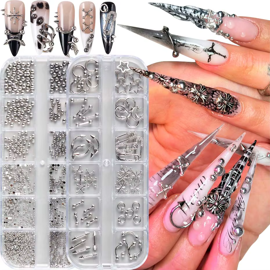 12 grilles Punk argenté gothique