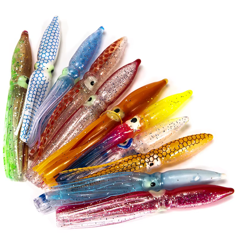 10 pièces 8 cm leurre souple calmar appâts artificiels leurres poulpe thon voilier appâts