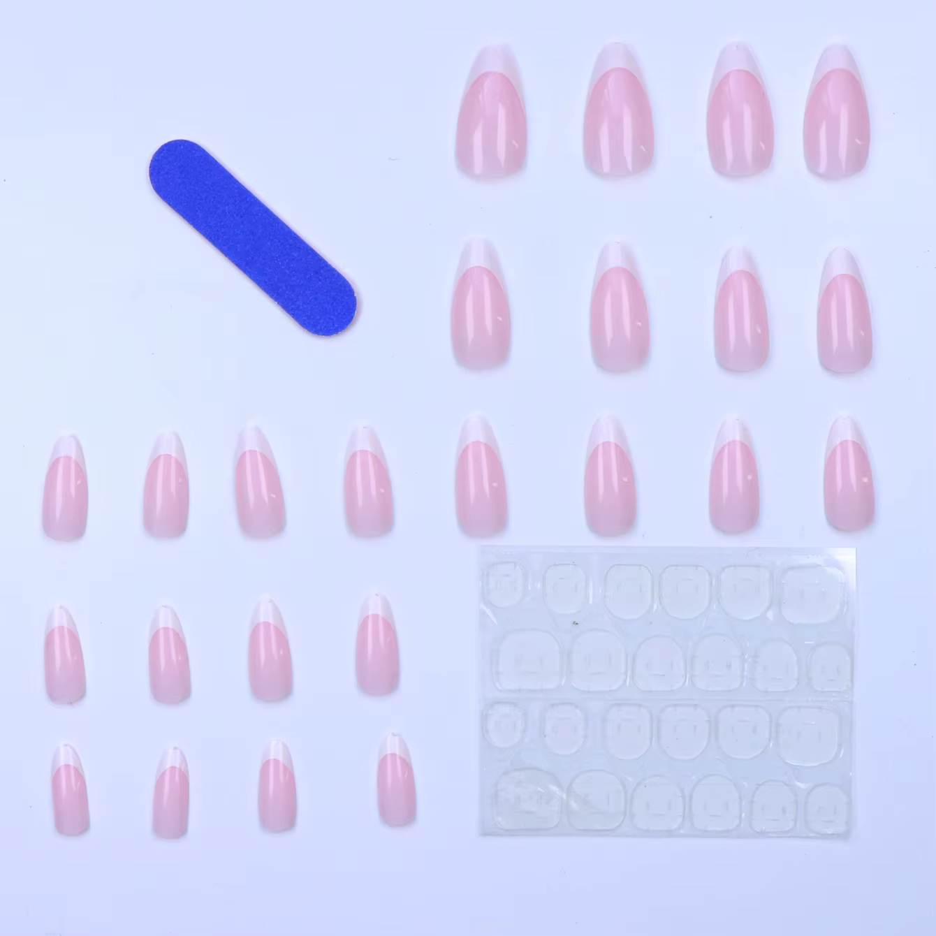 120/240/360 pièces boîte brillant doux Gel rose français ongles conseils moyen amande blanc Simple presse