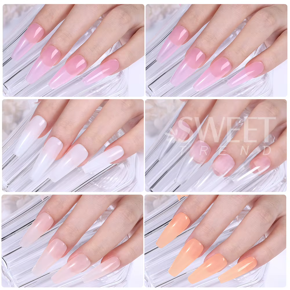 SWEET TREND - 6 couleurs 15ml Gel UV de construction transparent rose nude pour ongles