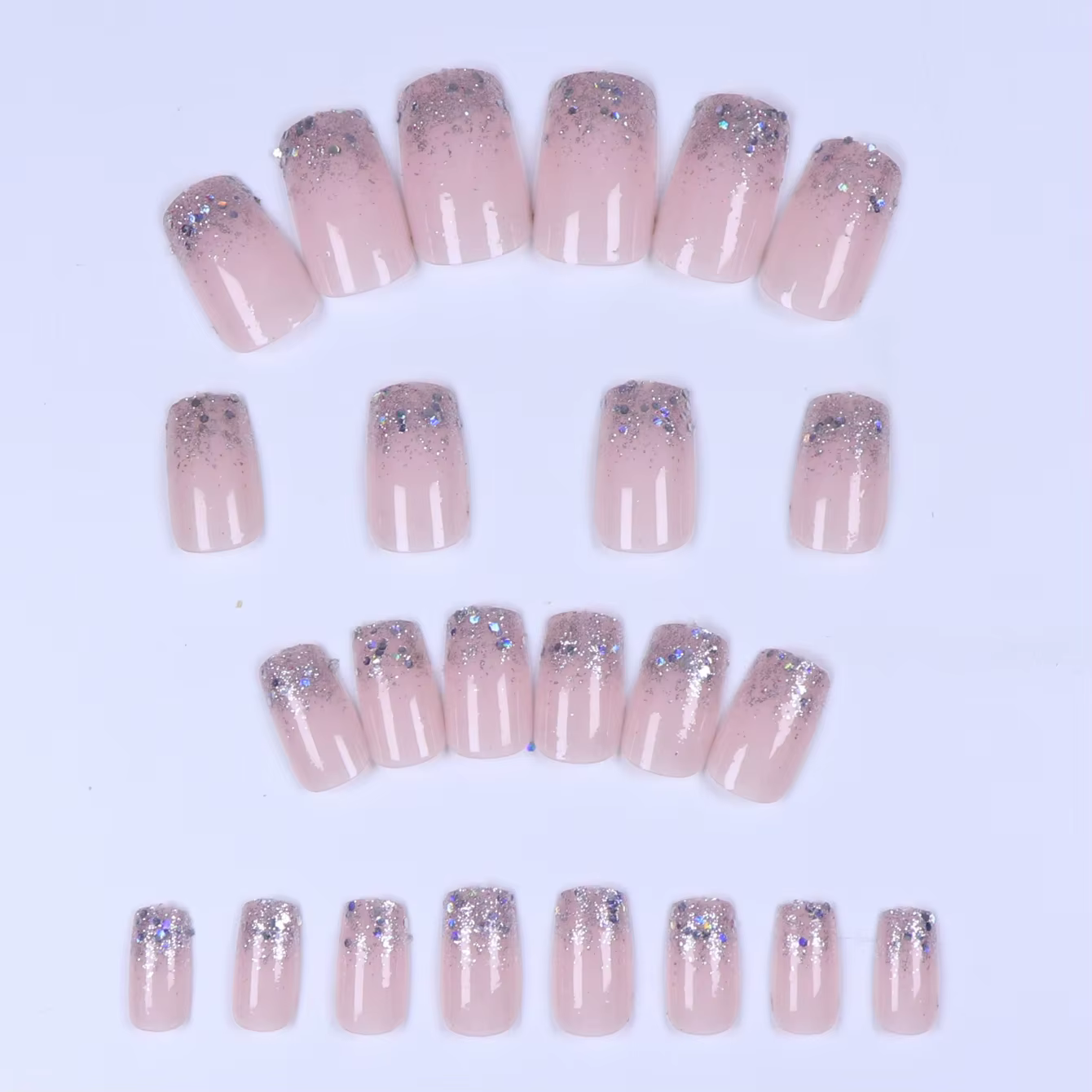 24 pièces/ensemble Faux Ongles Scintillants pour Femmes et Filles