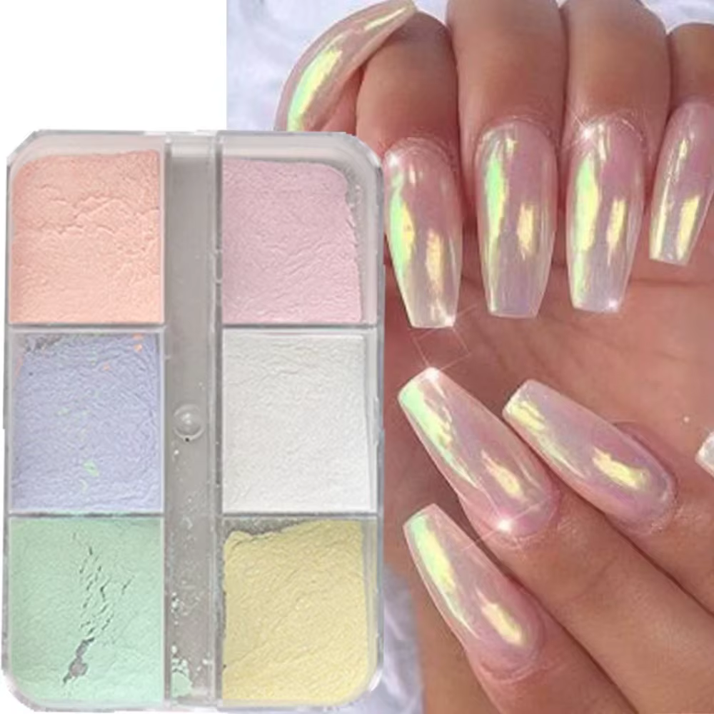 Poudre à ongles effet miroir clair de lune