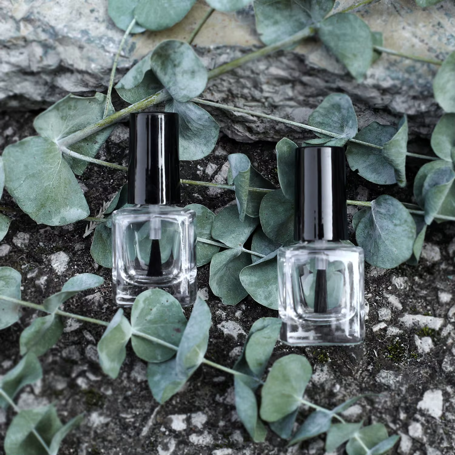 6 pièces + 6 accessoires bouteilles de vernis à ongles vides avec entonnoir à brosse avec 6