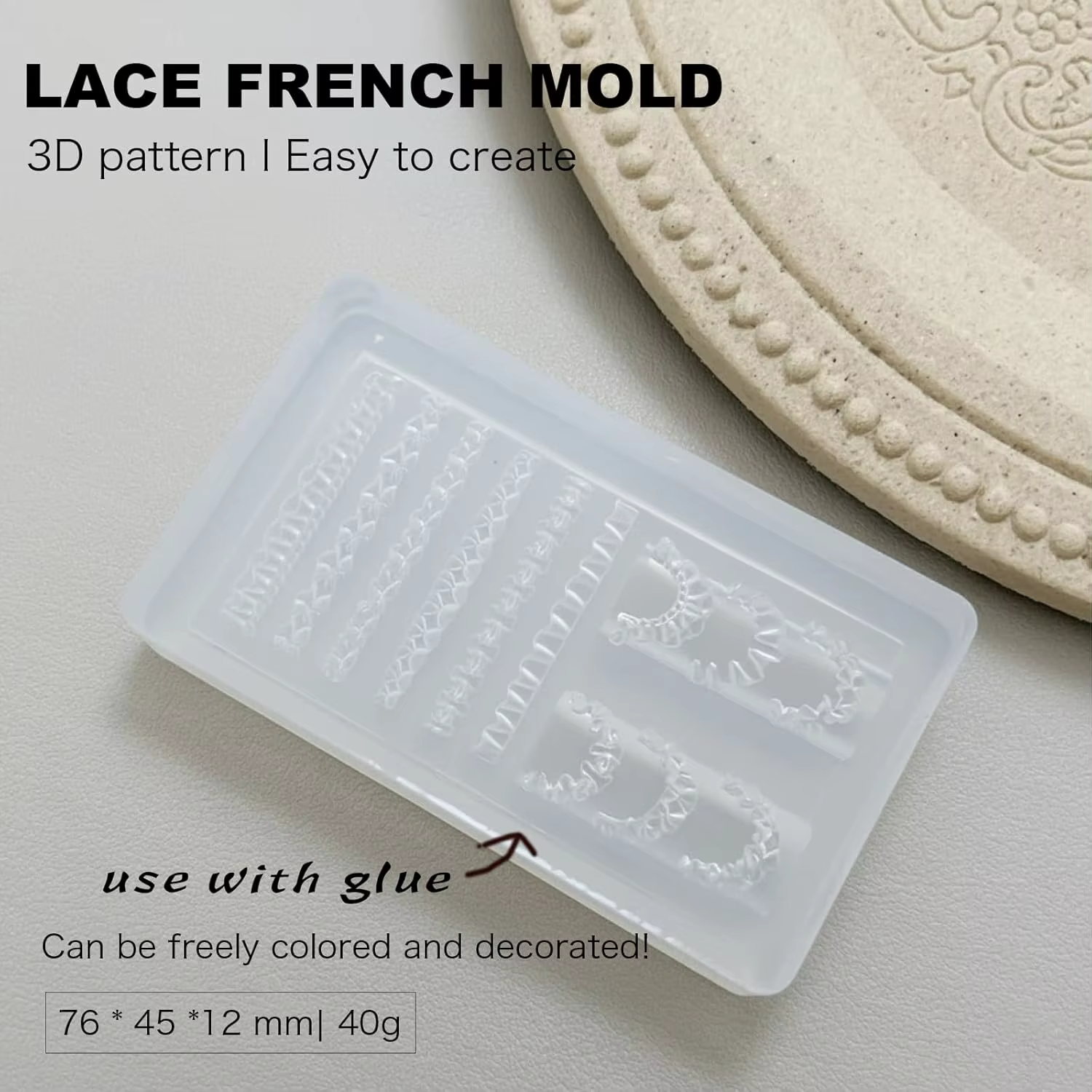 Pochoir 3D en silicone pour nail art