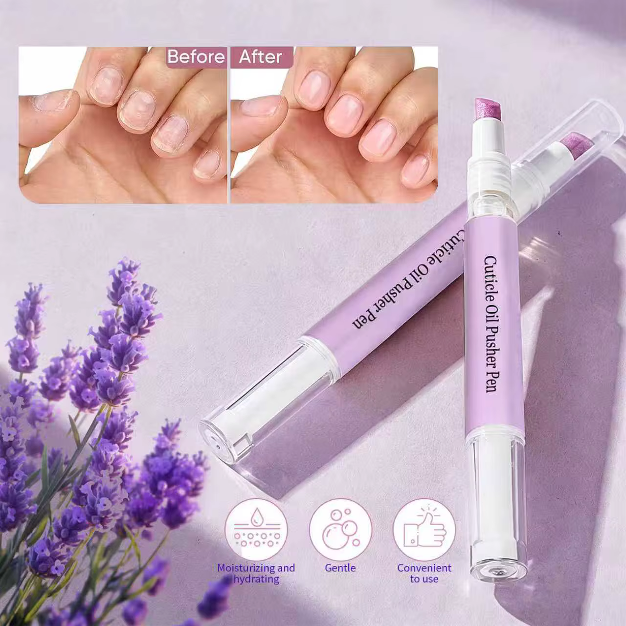 Stylo d'essence pour soins des ongles deux-en-un