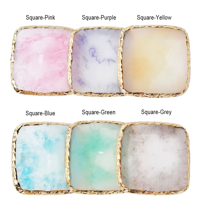 Palette d'art d'ongle de luxe en pierre de résine naturelle