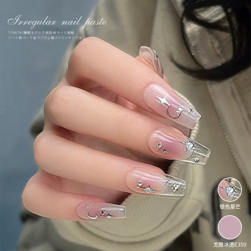 Autocollants 3D étoile or argent pour Nail Art