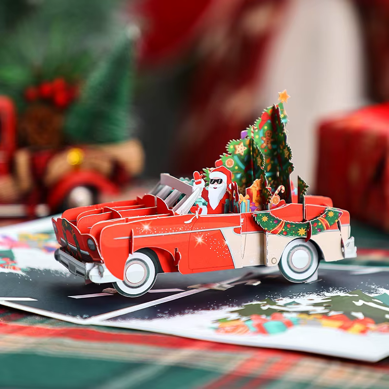 Carte pop-up de Noël 3D, carte de vœux festive bonhomme de neige, parfaite pour les cadeaux de fête de Noël, la décoration de la maison, cadeaux de vacances-avec lumière