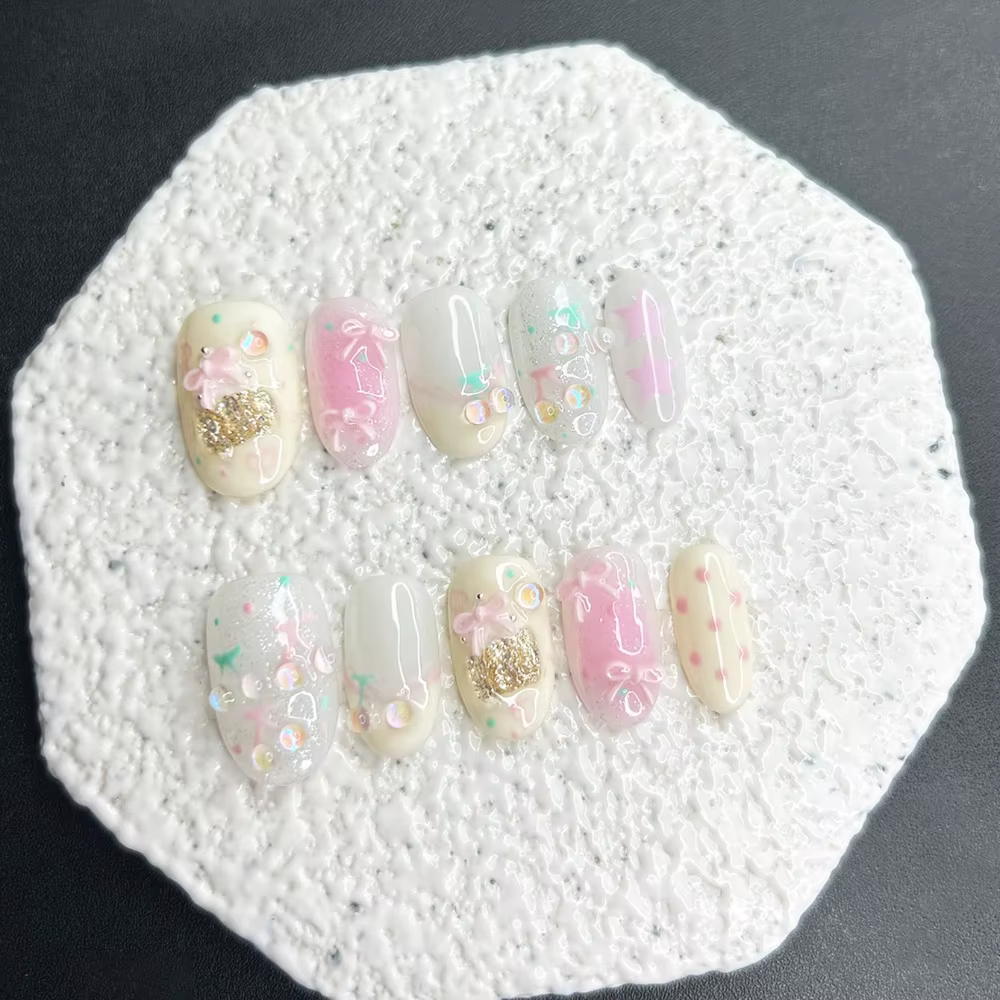 Collection de faux ongles à presser faits main