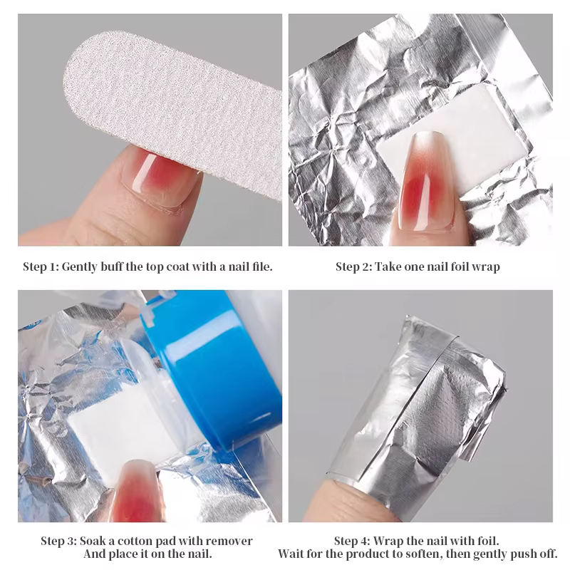 Feuilles de protection pour ongles avec tampon de coton