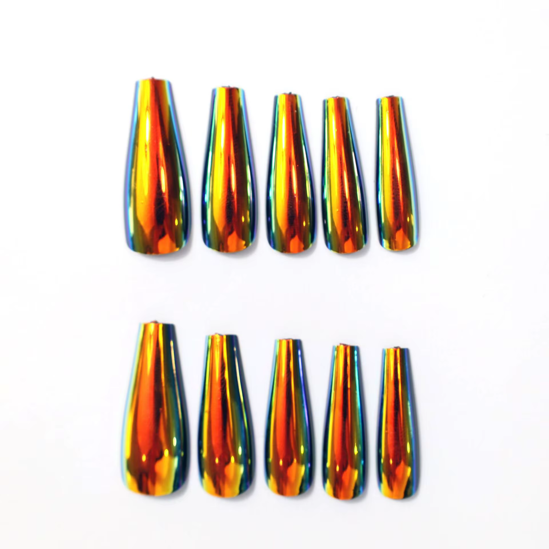 24 faux ongles de ballet longs électro-plaqués haut de gamme pour des manucures tendance et élégantes pour les filles européennes et américaines