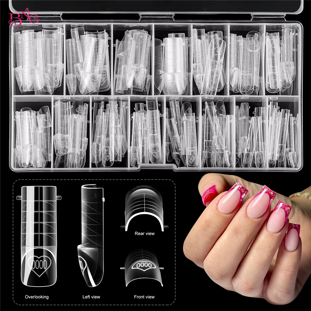 BNG 150 pièces espace double forme couverture complète moules à ongles 15 tailles intelligent ligne française conseils