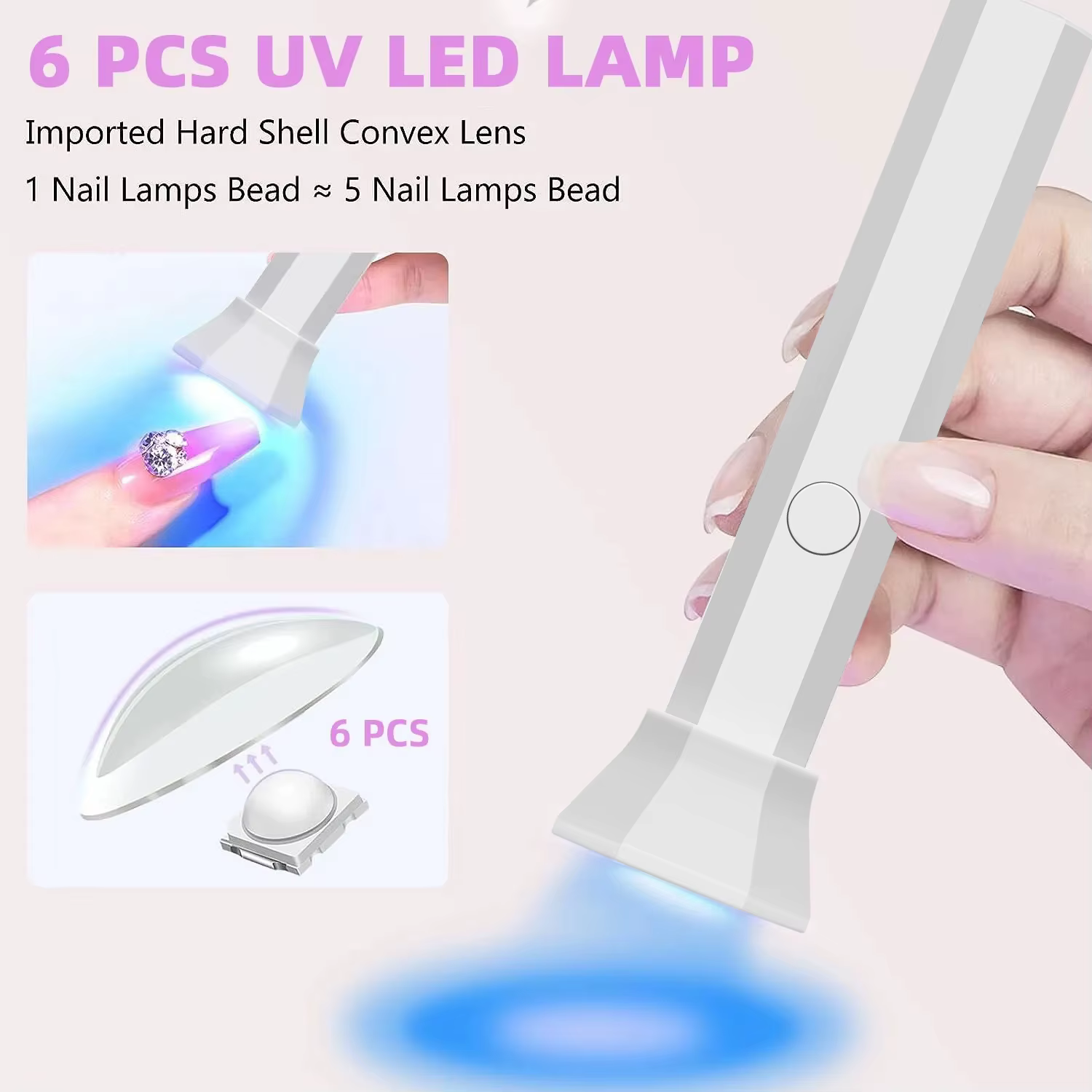 Mini lampe à ongles aste sans fil pour gel à durcissement rapide