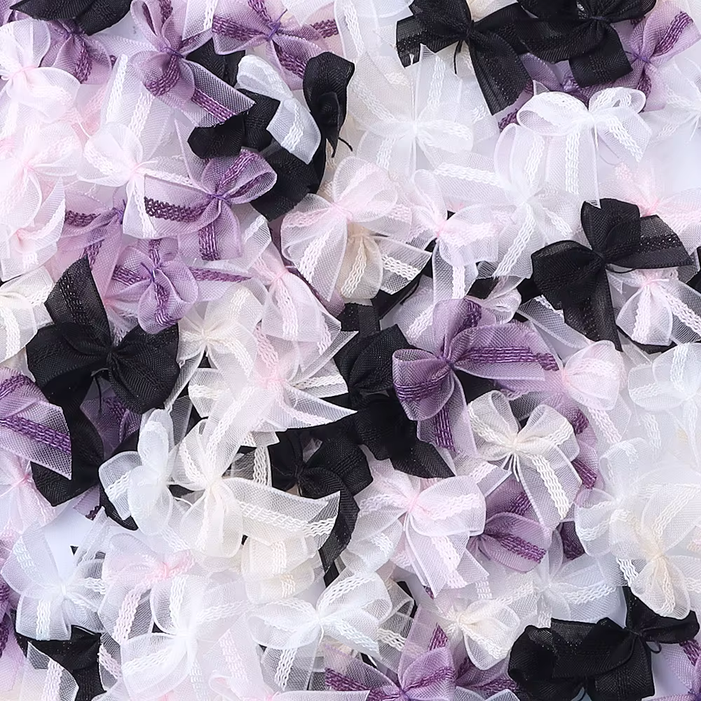 Mini nœuds en organza et mousseline