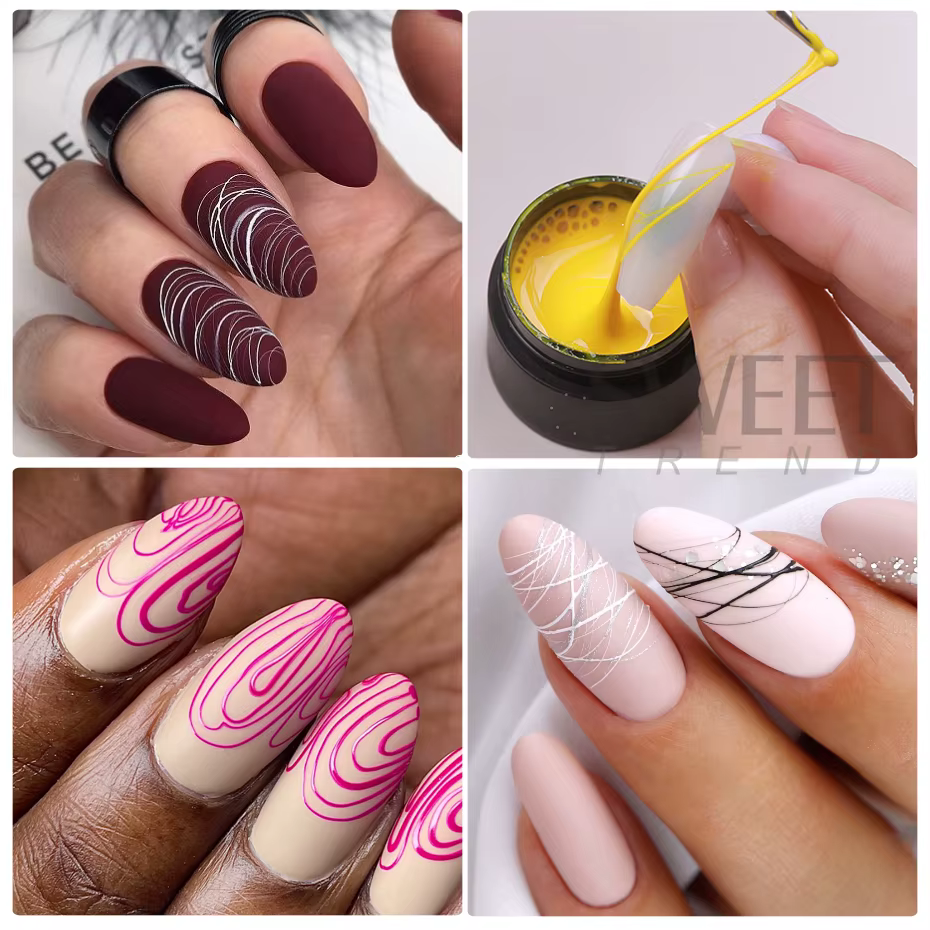 12 pièces 5ml araignée fil Gel vernis à ongles créatif coloré dessin fleur peinture ligne bricolage Nail Art Design Gel