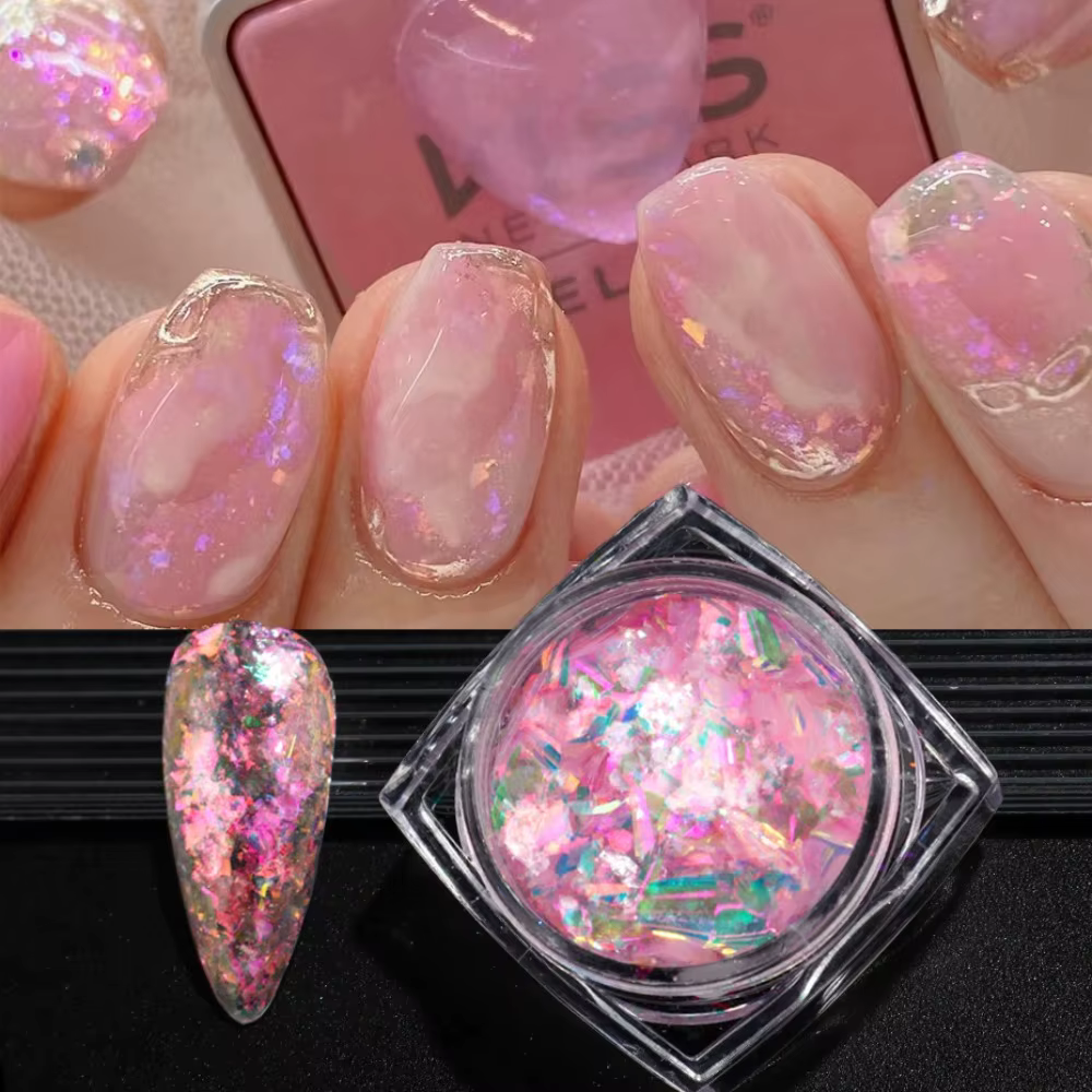 Paillettes pour ongles Aurora Opal