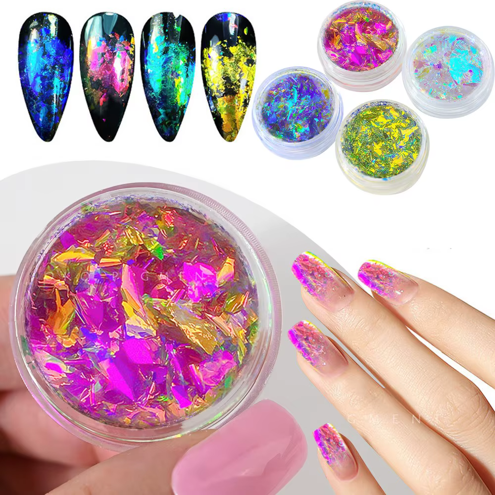 Poudre à ongles holographique