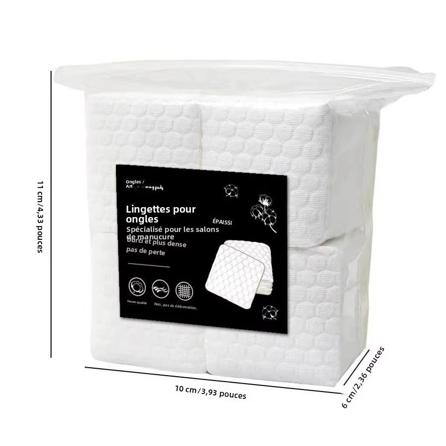200 lingettes non pelucheuses pour ongles