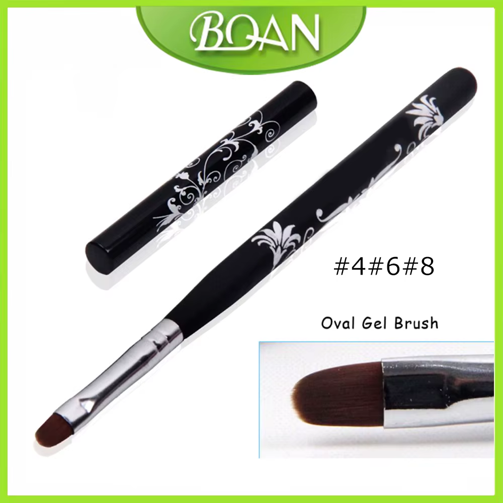 BQAN # 4 # 6 # 8 # 10 Pinceaux à ongles noirs pour gel UV