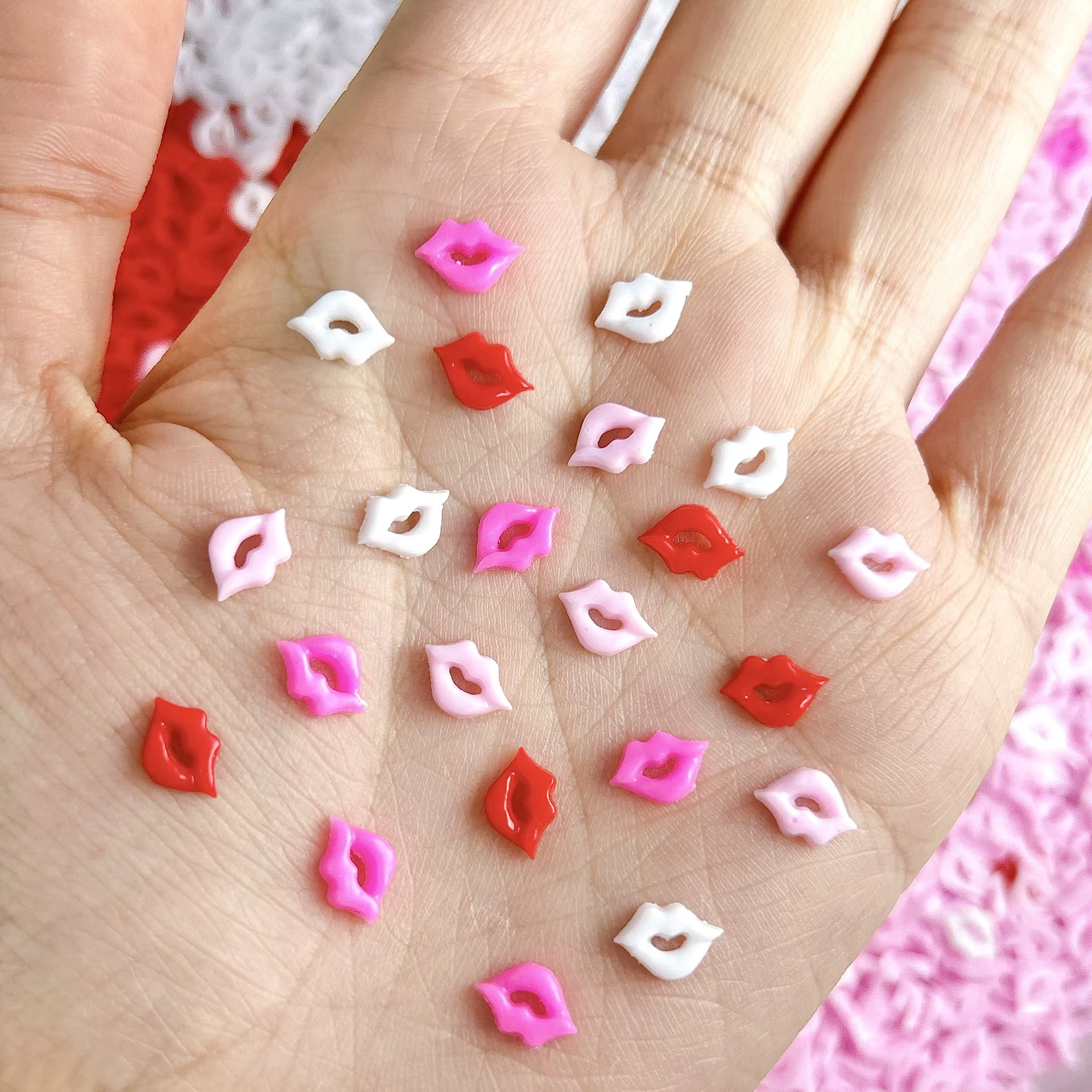 Lèvres Sexy accessoires de Nail Art Multi couleurs rouge