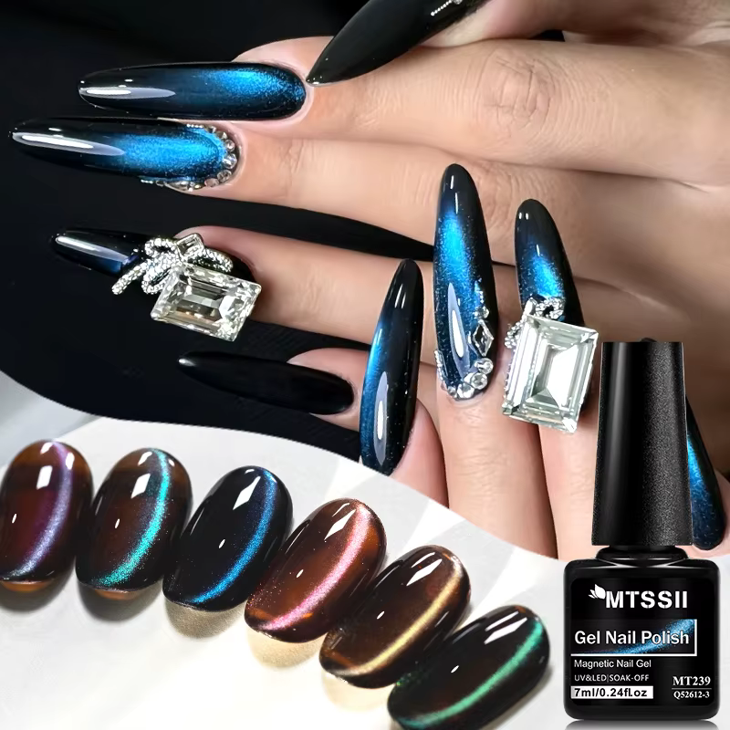 Vernis à ongles Gel magnétique chat bleu mystérieux