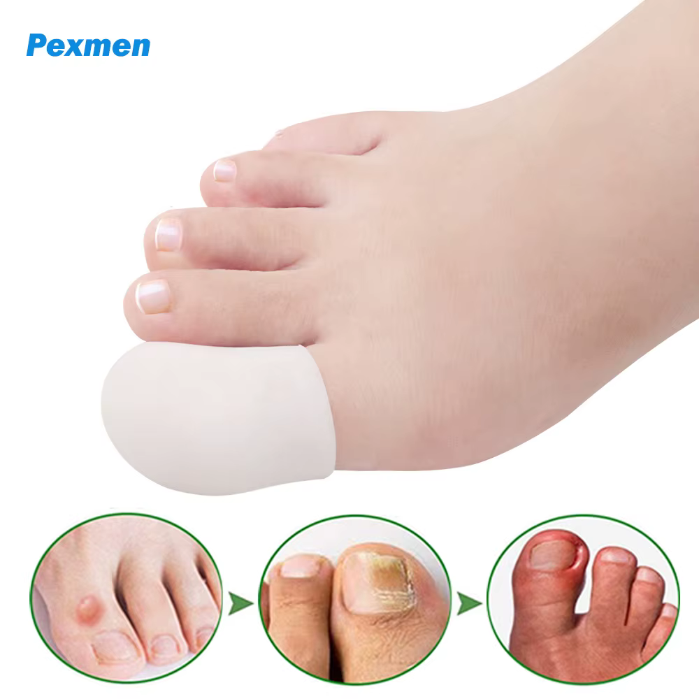 Pexmen 2/4 pièces Gel gros orteils couvre prévention des callosités ampoules et ongles incarnés soulagement de la douleur des pieds protecteur