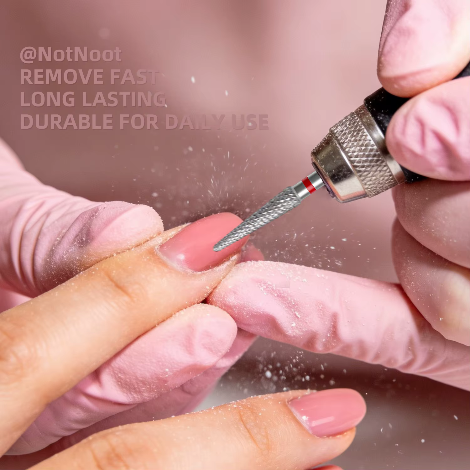 Fraise de sécurité pour ongles en carbure de tungstène argenté 3/32 po pour le nettoyage des cuticules et le retrait du gel