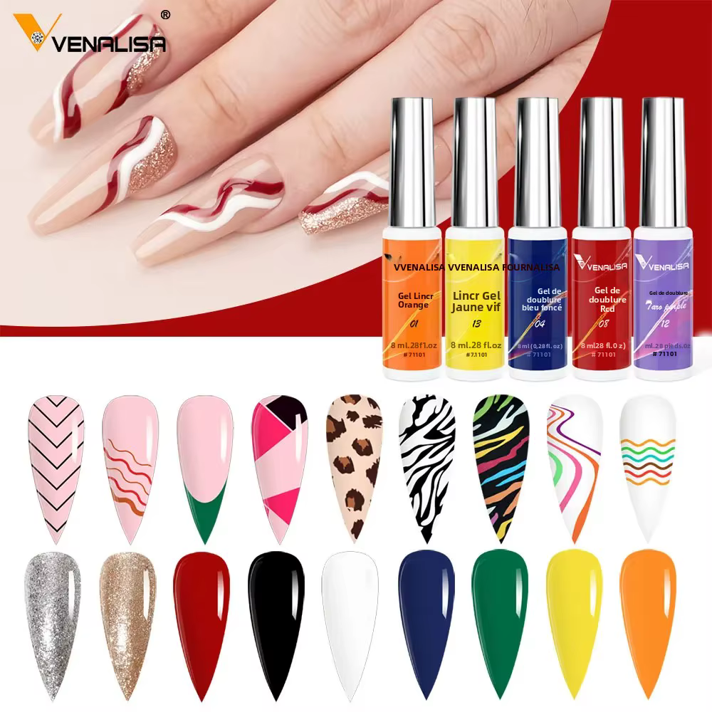 Venalisa Liner Gel 8ml Gel français peinture à ongles Gel vernis UV LED