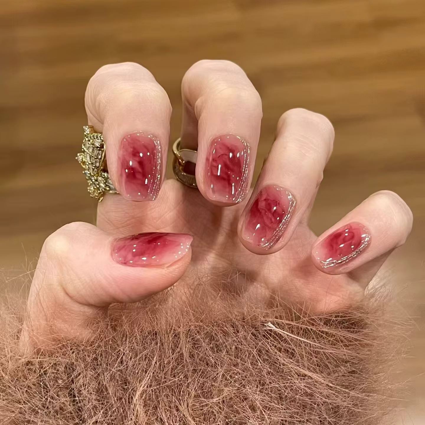 24 pièces doux Rose français brillant portant des faux ongles conseils mode
