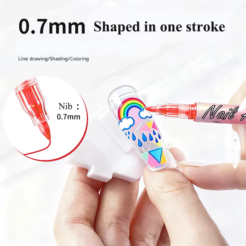 Stylos pour Nail Art 12 couleurs 0.7MM