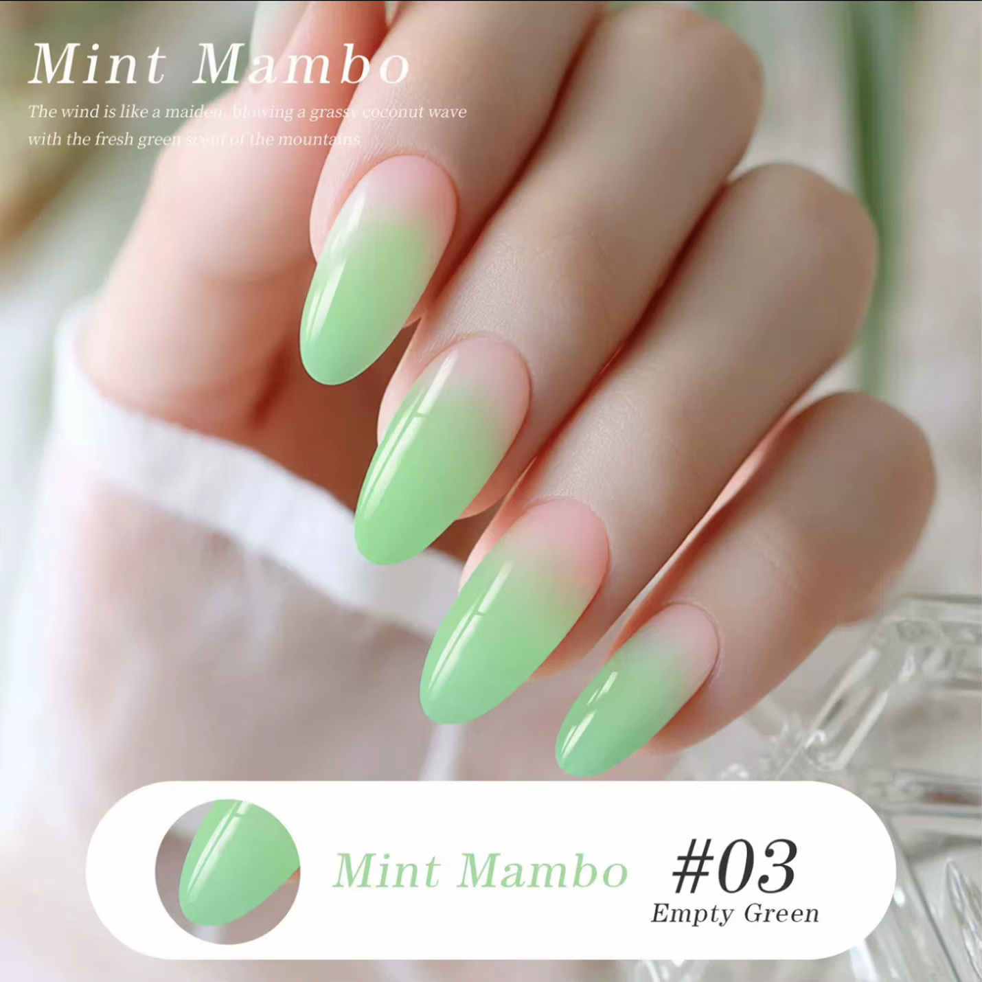 MIANEL 1-6 pièces 12ML Vente Chaude Série Menthe Mambo Vernis à Ongles Gelée Bleu Vert 6 Couleurs Nouveau