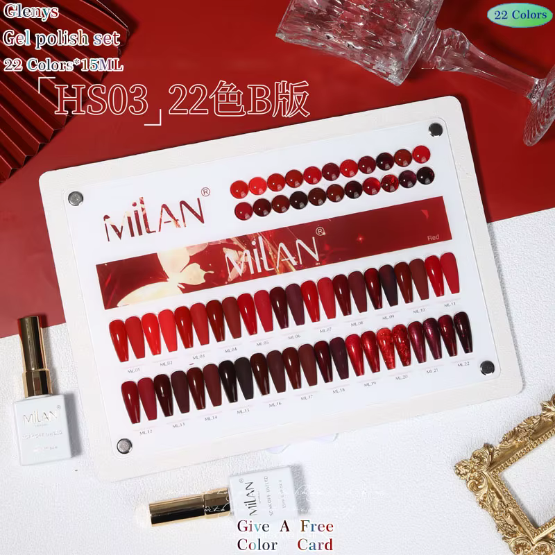 Glenys – colle pour vernis à ongles série 22 couleurs