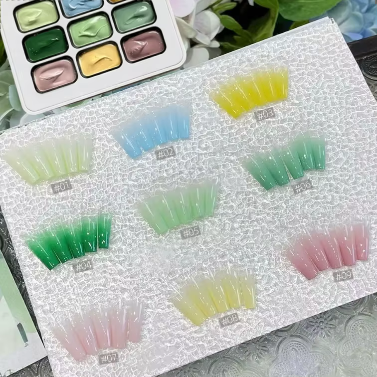 Kit de vernis à ongles solides 9 couleurs pour l'été