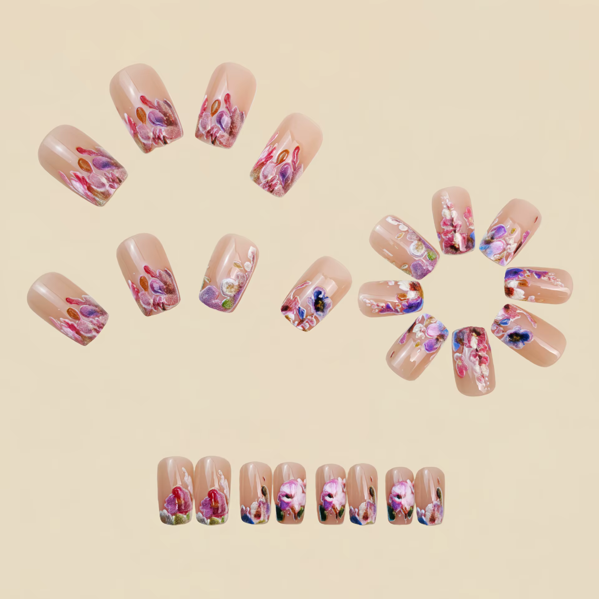 Faux ongles moyens pour femmes et filles