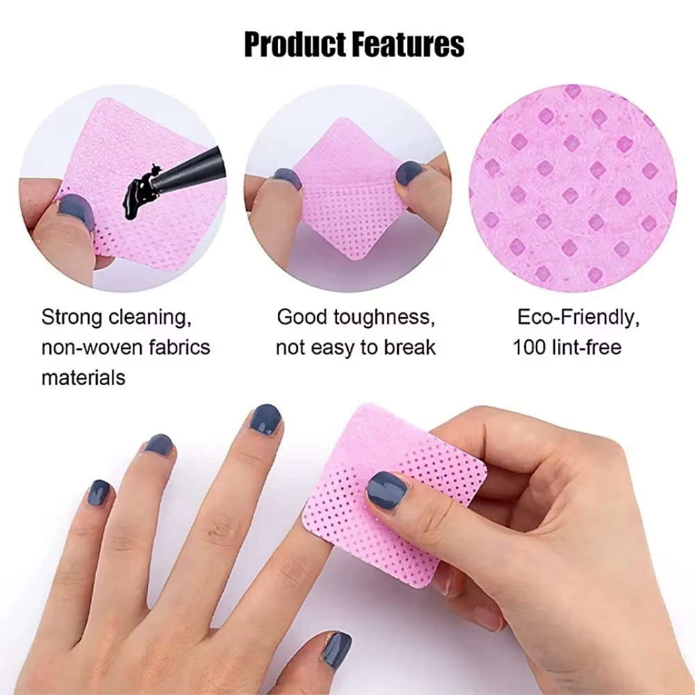 200 lingettes de coton non pelucheuses pour dissolvant de vernis à ongles