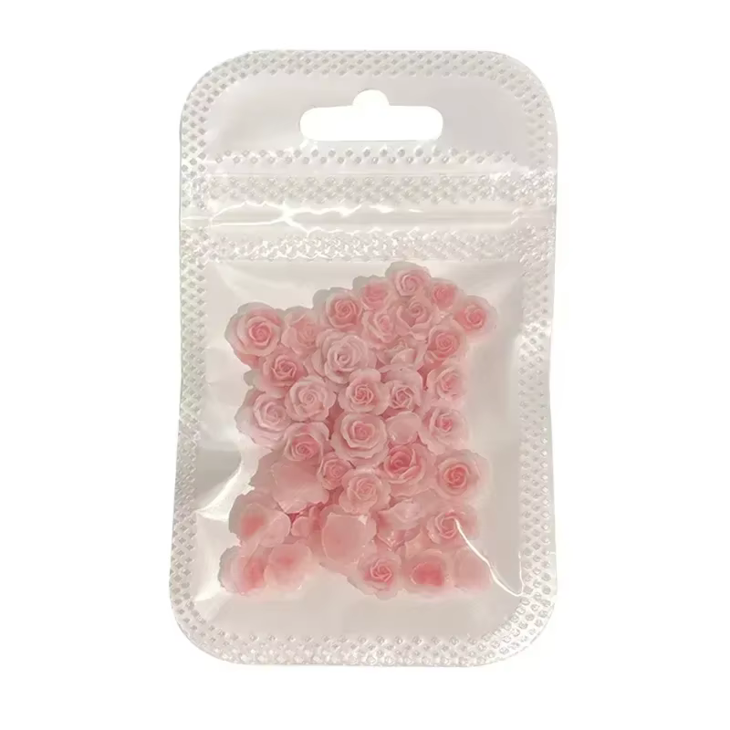Fleurs de rose vintage 3D pour manucure