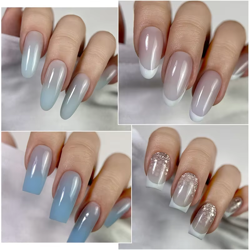 MSHARE 50g gelée blanc rose bleu translucide auto-nivelant constructeur Gel dur pour Extension d'ongles Construction Gel UV