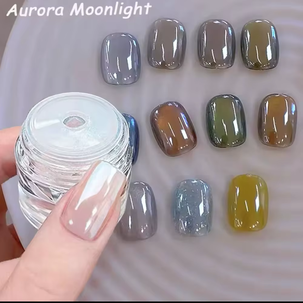 Poudre de paillettes blanc nacré pour ongles