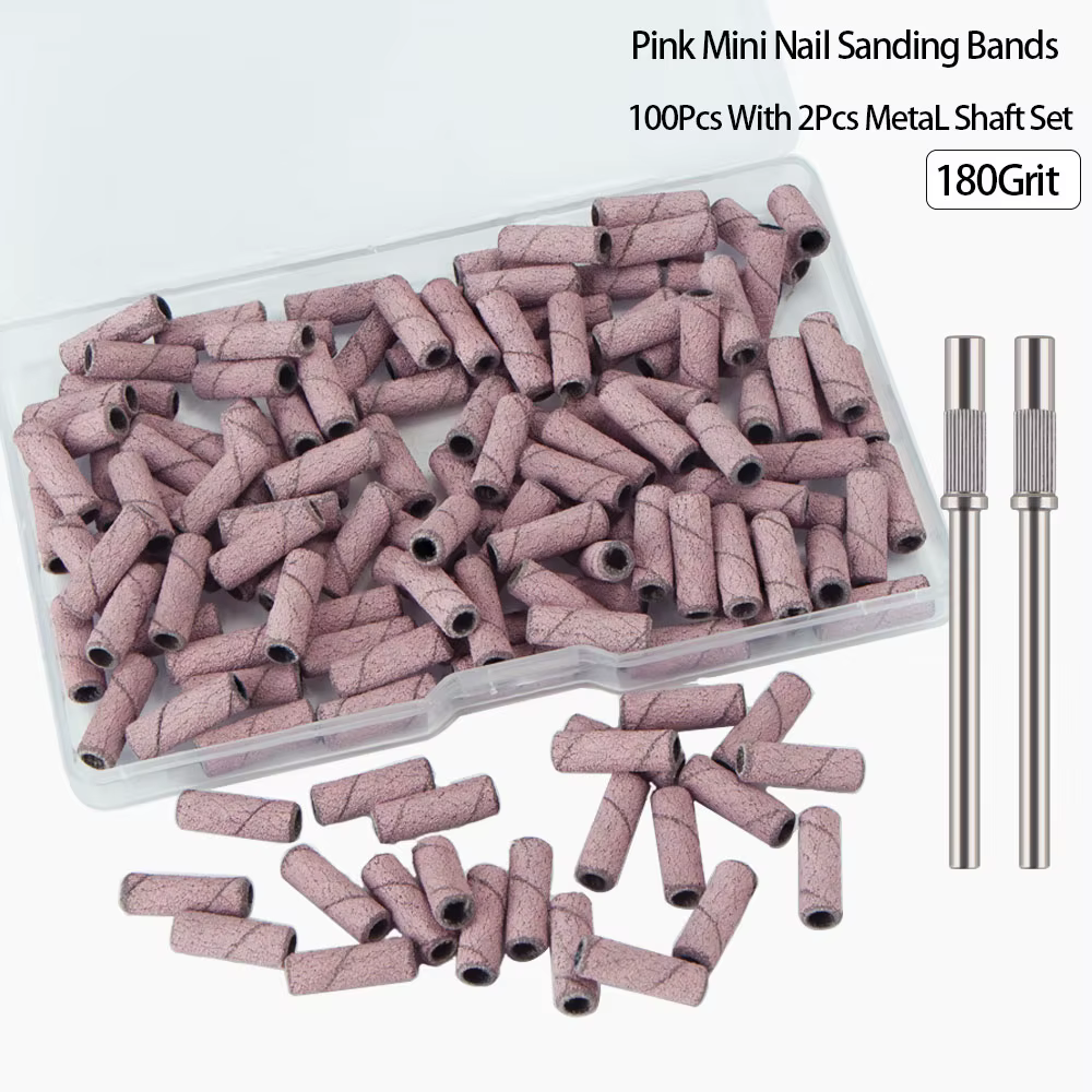 100 pièces bandes de ponçage pour perceuse à ongles avec 2