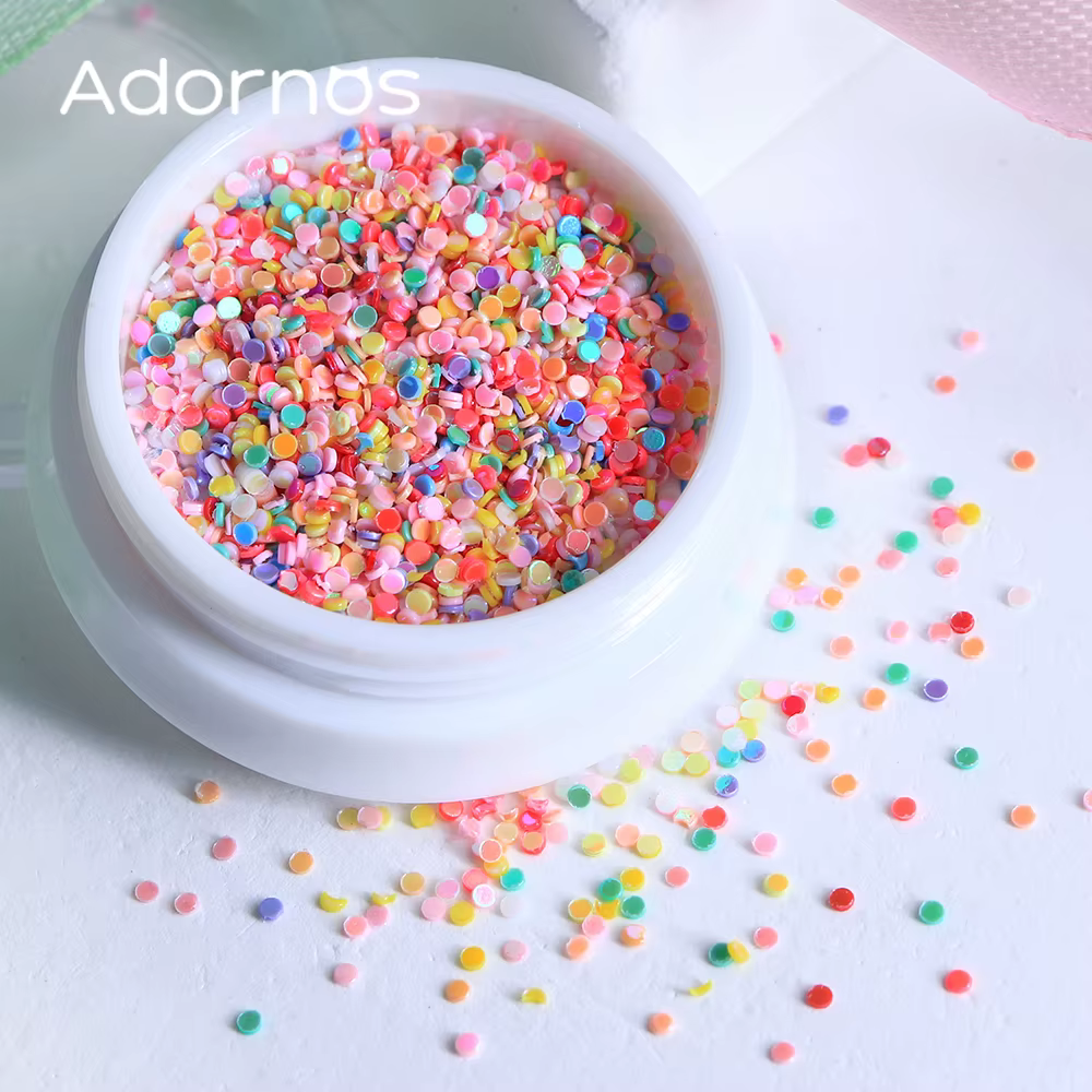 Paillettes rondes colorées pour décoration d'ongles