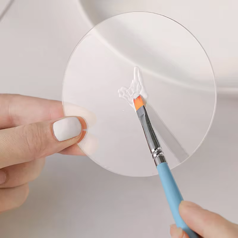 Présentoir circulaire irrégulier en acrylique transparent pour nail art