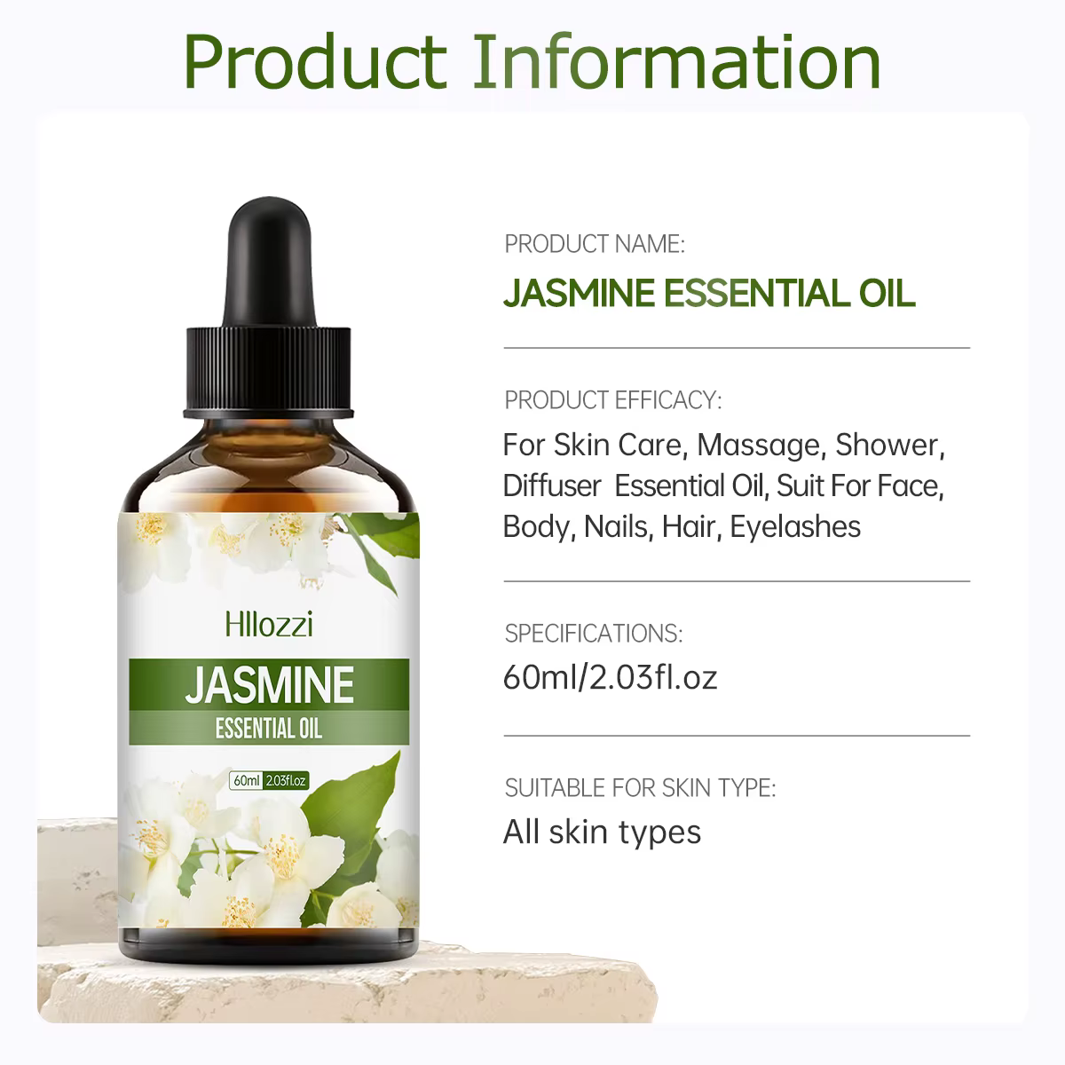 Huile essentielle de jasmin, 100ml/60ml/30ml, aromathérapie, huile essentielle multifonctionnelle, diverses scènes, riche en saveur, hydratante