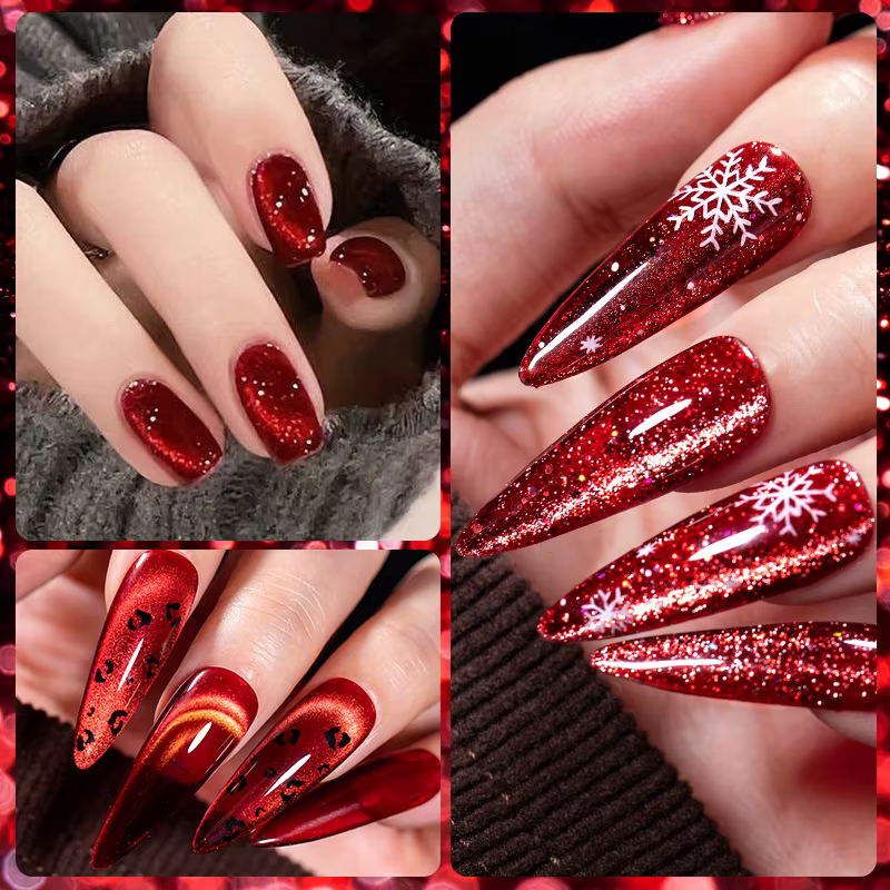 Vernis à ongles Gel magnétique chat série rouge 7ml