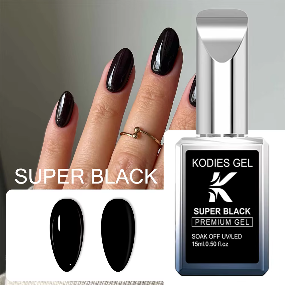 KODIES GEL Super noir Gel Vernis à ongles haute Pigment couleur riche