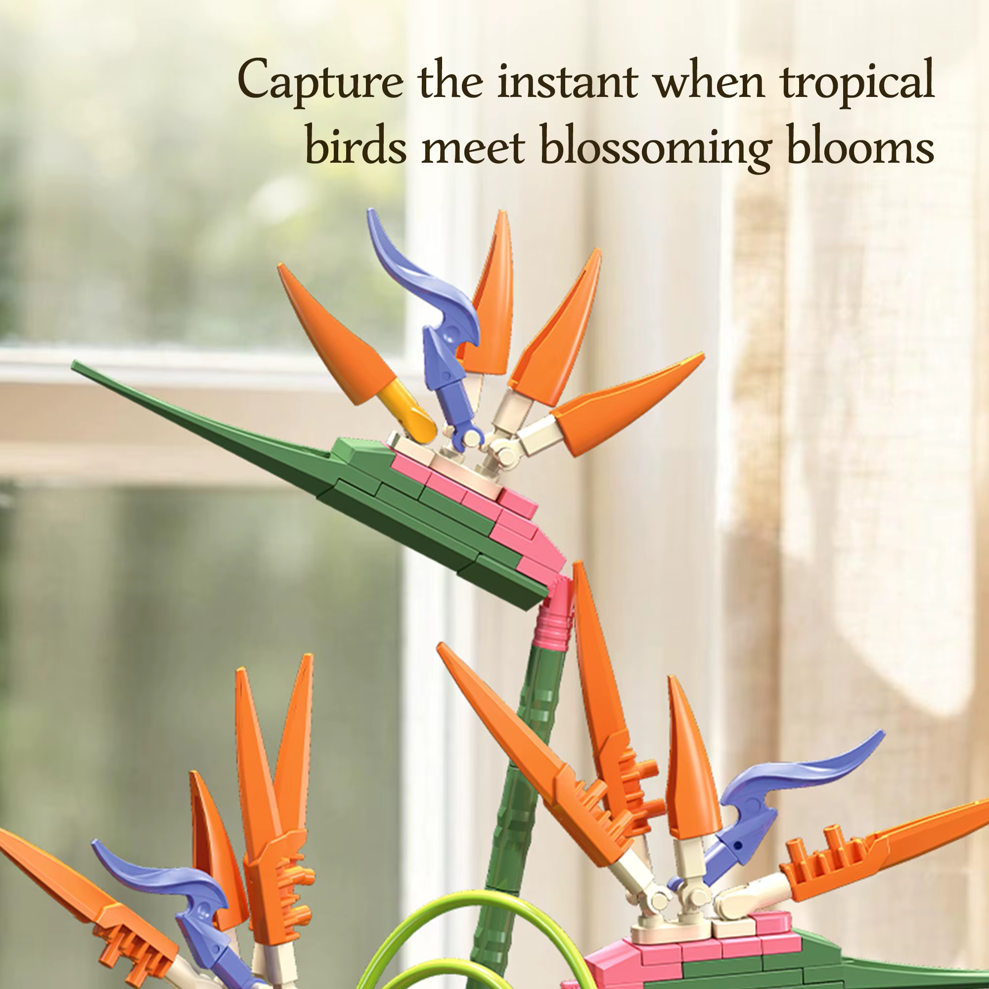 796 pièces Blocs de construction Plante Oiseau de paradis, Fleur botanique en pot, Décoration de bureau, Briques DIY, Jouets pour adultes, Cadeaux