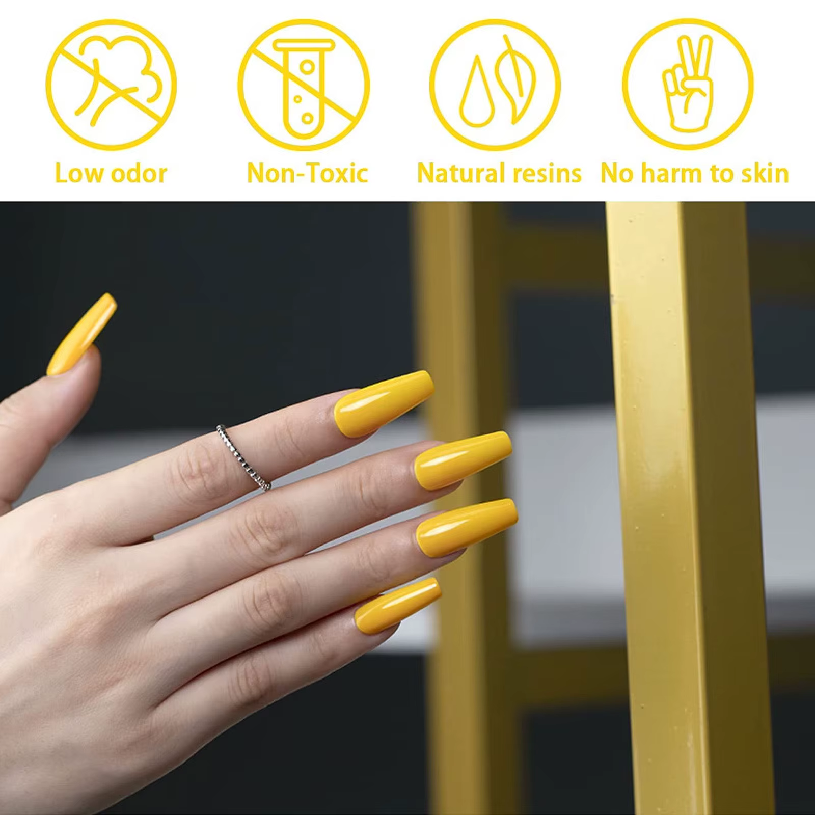 Vernis à ongles gel jaune semi-permanent UV LED