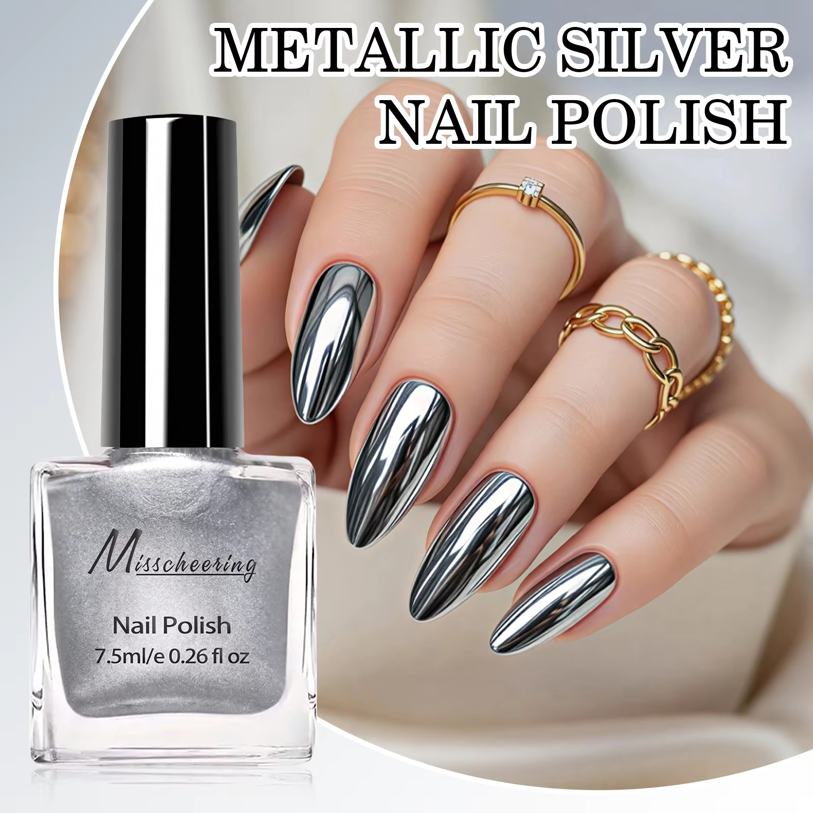 Vernis à ongles argenté métallique 7